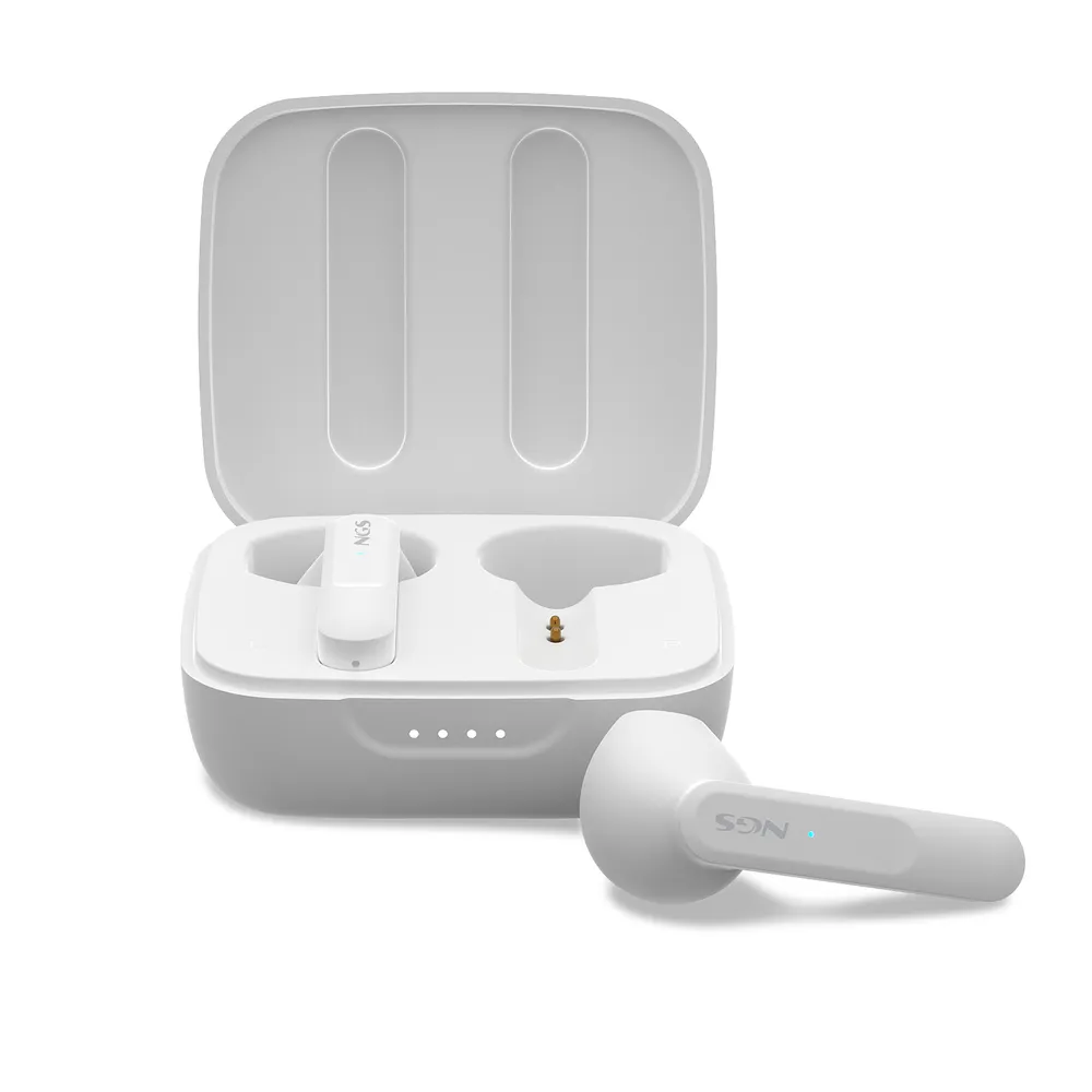 NGS Artica Move White Kabellose Kopfhörer mit Ladeetui und Bluetooth 5.3 weiß