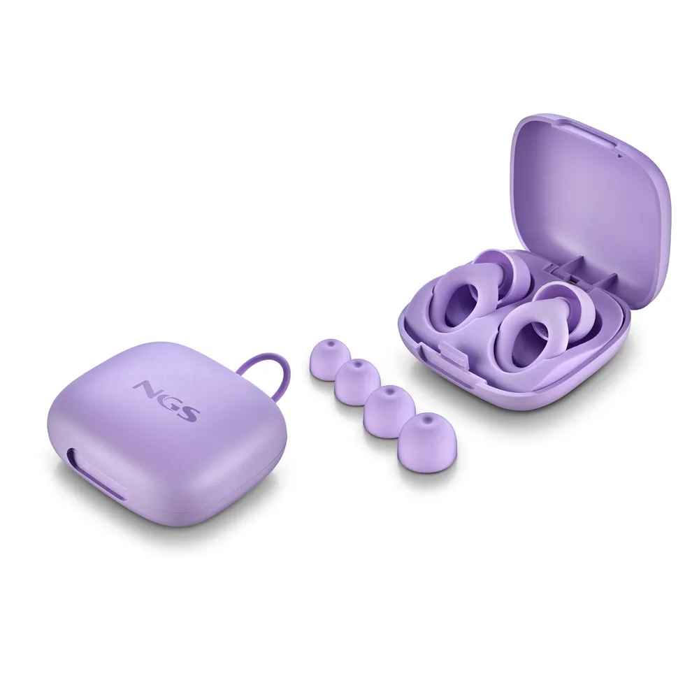NGS Noon Purple wiederverwendbare Ohrstöpsel 23 dB SNR aus flexiblem Silikon