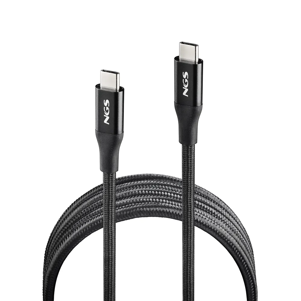 USB-C Kabel NGS KNOT 240W-2 2 m 240W 40 Gbit/s Schnellladen Schwarz