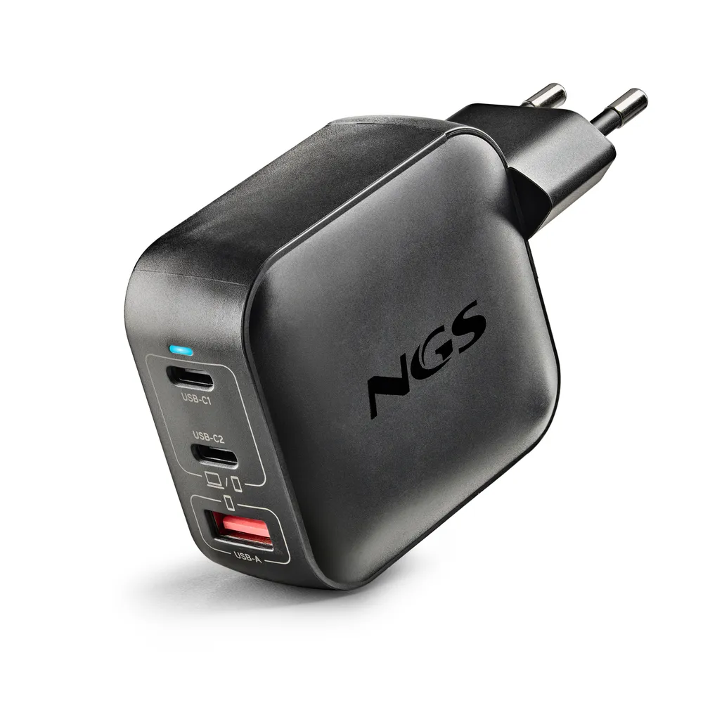 Ladegerät NGS Bud100wtiny GaN 100W USB-C PD PPS USB-A Kompakt