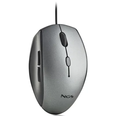 NGS Moth Grey Maus mit USB-C 1600 DCPI Adapter Grau