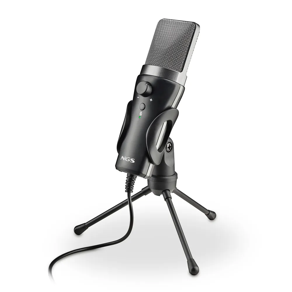 Mikrofon NGS MS120 USB cardioid Streaming Podcast latenzfrei schwarz