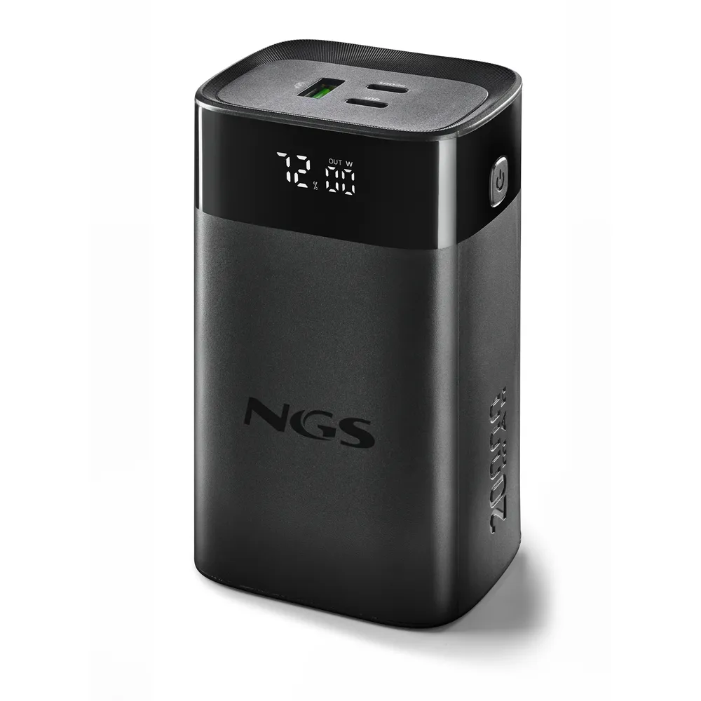 NGS TWIX 20 Externer Akku, 20000 mAh, 65 W, Power Delivery 3.0, PPS, Quick Charge 3.0, Schwarz