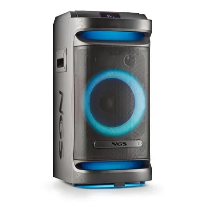 NGS Wild Space 1 Tragbarer kabelloser Lautsprecher mit 10-Zoll-Tieftöner, Bluetooth/USB/AUX, 180 W RMS, Schwarz