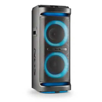 NGS Wild Space 2 Tragbarer kabelloser DJ-Lautsprecher (Bluetooth/USB/AUX IN, 400 W RMS, Schwarz)