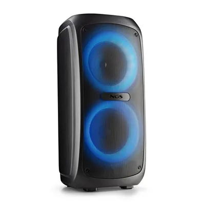 NGS Wild Temper Tragbarer kabelloser Lautsprecher mit Akku, Bluetooth/USB/AUX IN, 200 W, Schwarz