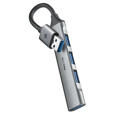 NGS IHUB4 MICRO HUB 4 Ports USB-A 3.2 5000Mbit/s auf 1x USB 3.2 / 3x USB Silber