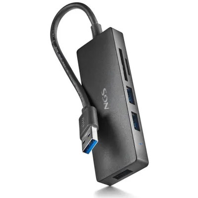 NGS IHUB READER HUB USB-A 3.2 5000Mbit/s auf 3x USB 3.0 / SD / MicroSD Schwarz