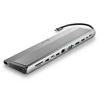 NGS Wonderdock 12 Pro USB-C auf 1xUSB 2.0/2xUSB 3.0/1xUSB-C 3.0/HDMI/DP 100W/VGA/Audio/RJ-45 Adapter