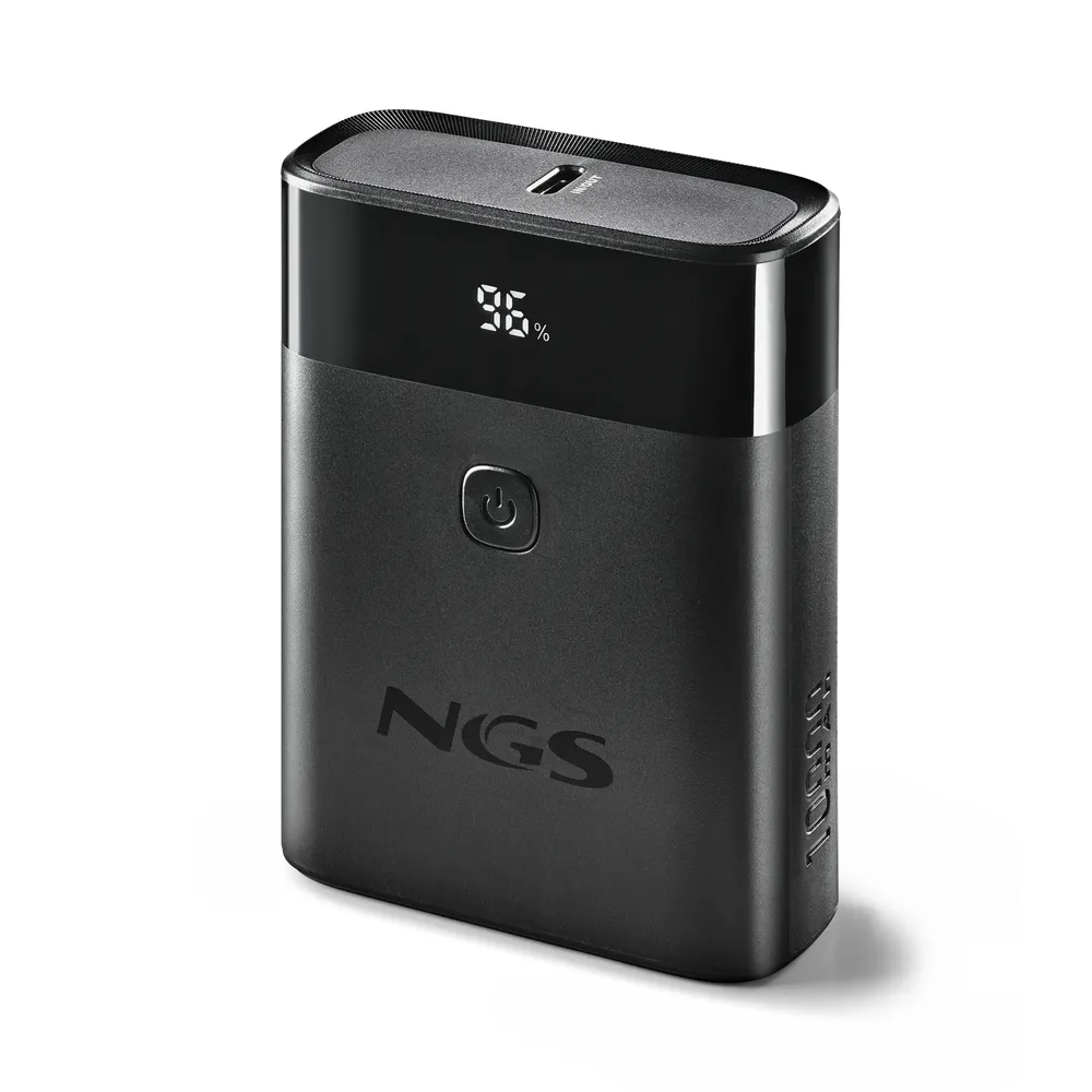 Schnelllade-Powerbank 10000mAh 22,5W USB-C & USB-A LED-Anzeige Schwarz