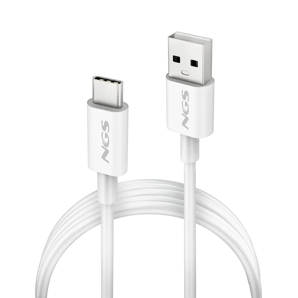 USB 2.0 Kabel NGS ZYRO-AC WHITE 1m USB-A auf USB-C 15W 480Mbps