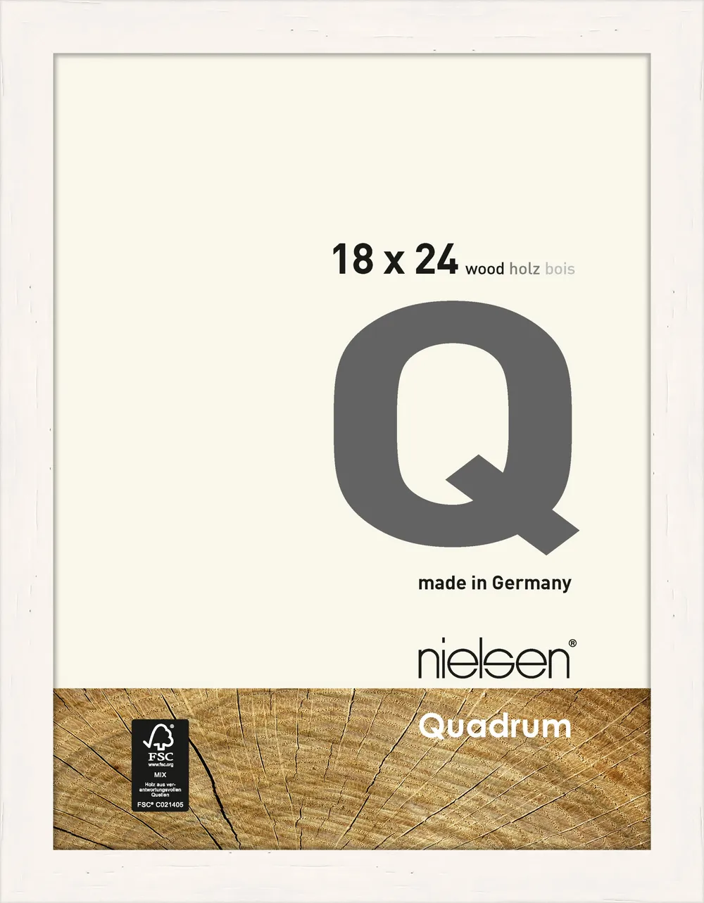 Nielsen Holzrahmen 6534021 Quadrum 18x24cm d. weis