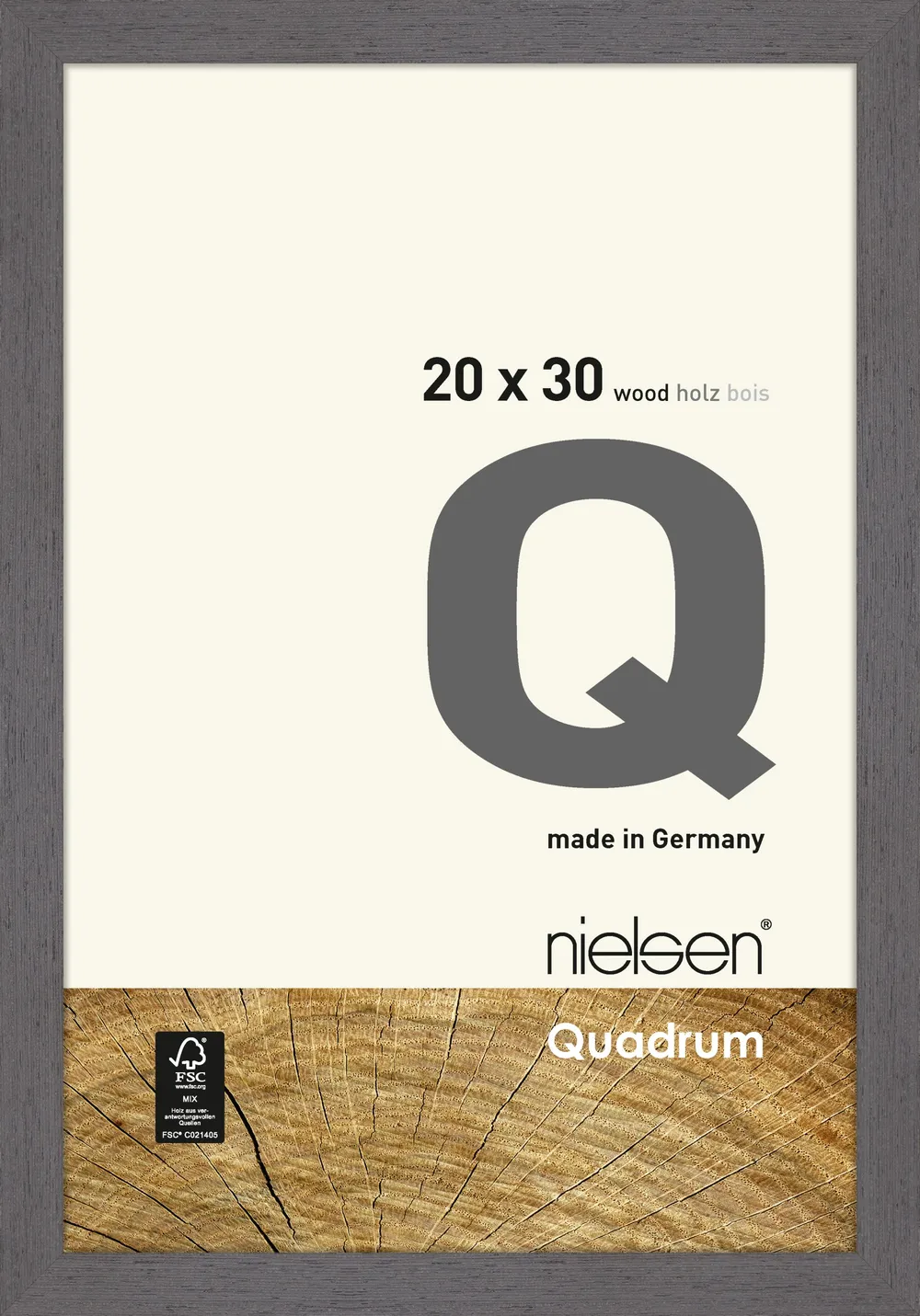 Nielsen Holzrahmen 6535014 Quadrum 20x30cm grau