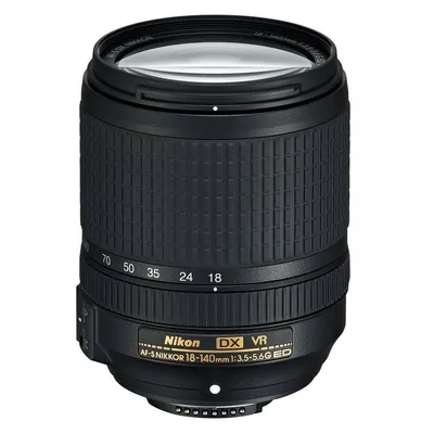 Nikon AF-S DX NIKKOR 18–140 mm 1:3,5–5,6G ED VR SLR-Telezoomobjektiv, Schwarz