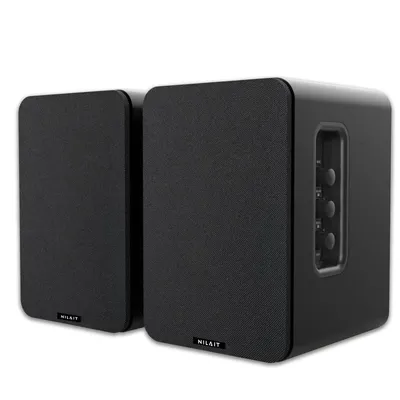Nilait Hiphoniq Holz-Bluetooth-Lautsprecher 80 W Schwarz