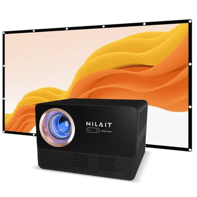 Nilait Scene Prime LCD-Projektor 1200 ANSI FHD+ Geschenk PcCom Essential Projektorleinwand