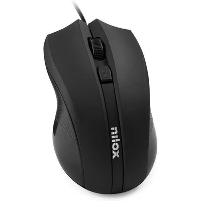 Maus Nilox Ambidextrous USB 1600DPI Schwarz Ergonomisch