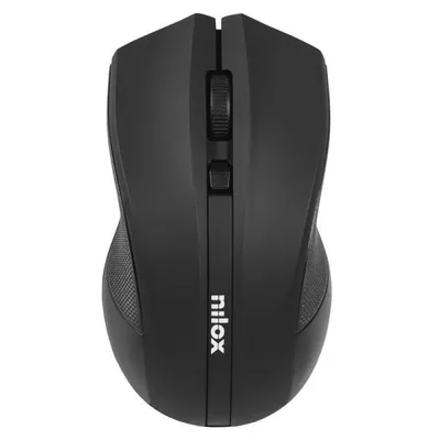 Nilox Beidhändig bedienbare, kabellose optische Maus, 1600 DPI, Schwarz