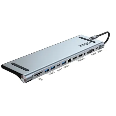 Nilox NXDSUSBC07 12-in-1 USB-C Dockingstation Grau
