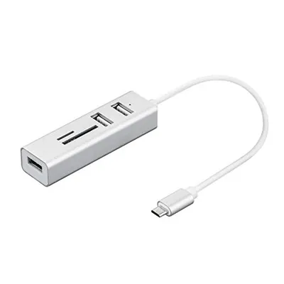 USB-Hub Nilox NX090301141 3x USB 2.0 Type-C SD MicroSD Silber