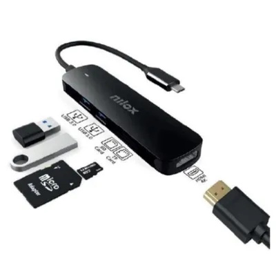 Nilox NXDSUSBC05 USB-C-Dockingstation, Schwarz