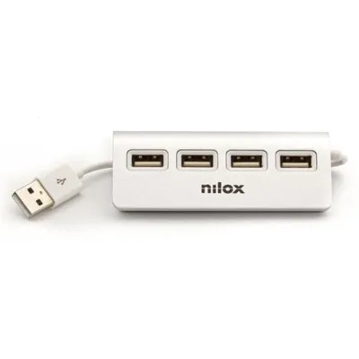 Nilox NXHUB04ALU2 USB-Hub, Weiß