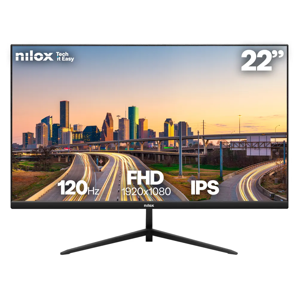 Monitor Nilox NXM22FHD1202 21,5" FullHD 120Hz IPS 4ms HDMI VGA VESA Schwarz