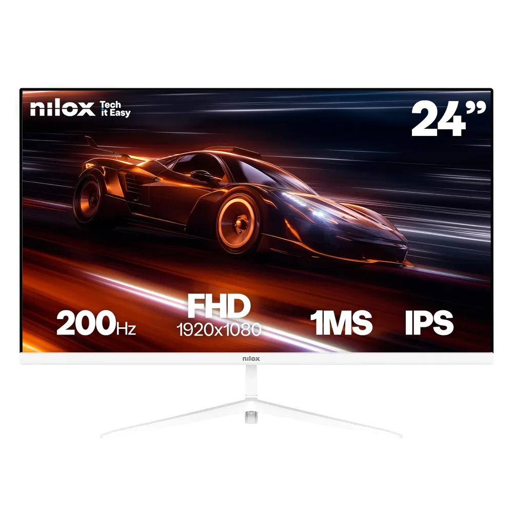 Monitor Nilox NXM24FHD2001 23,8" FullHD 200Hz IPS 1 ms Blanco HDMI DisplayPort VESA