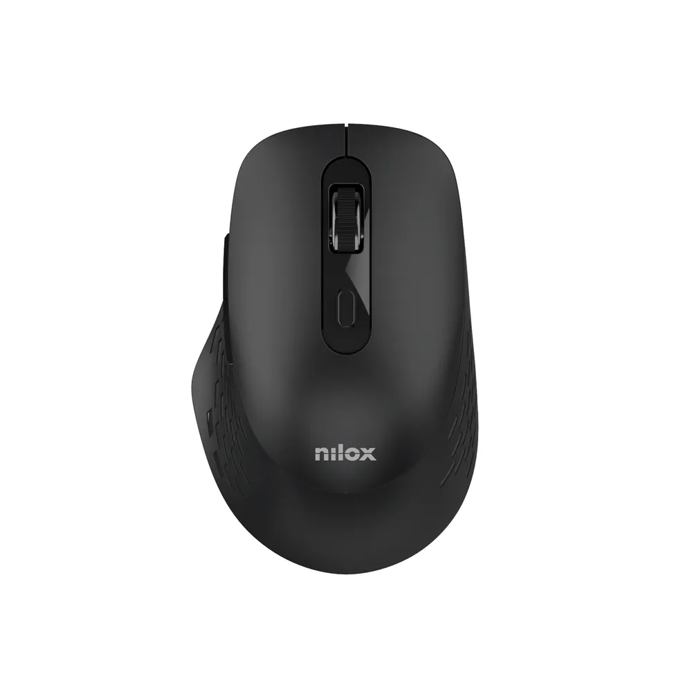 Ratón Nilox Dual Wireless Bluetooth USB 1600DPI Schwarz 6 Tasten Ergonomisch