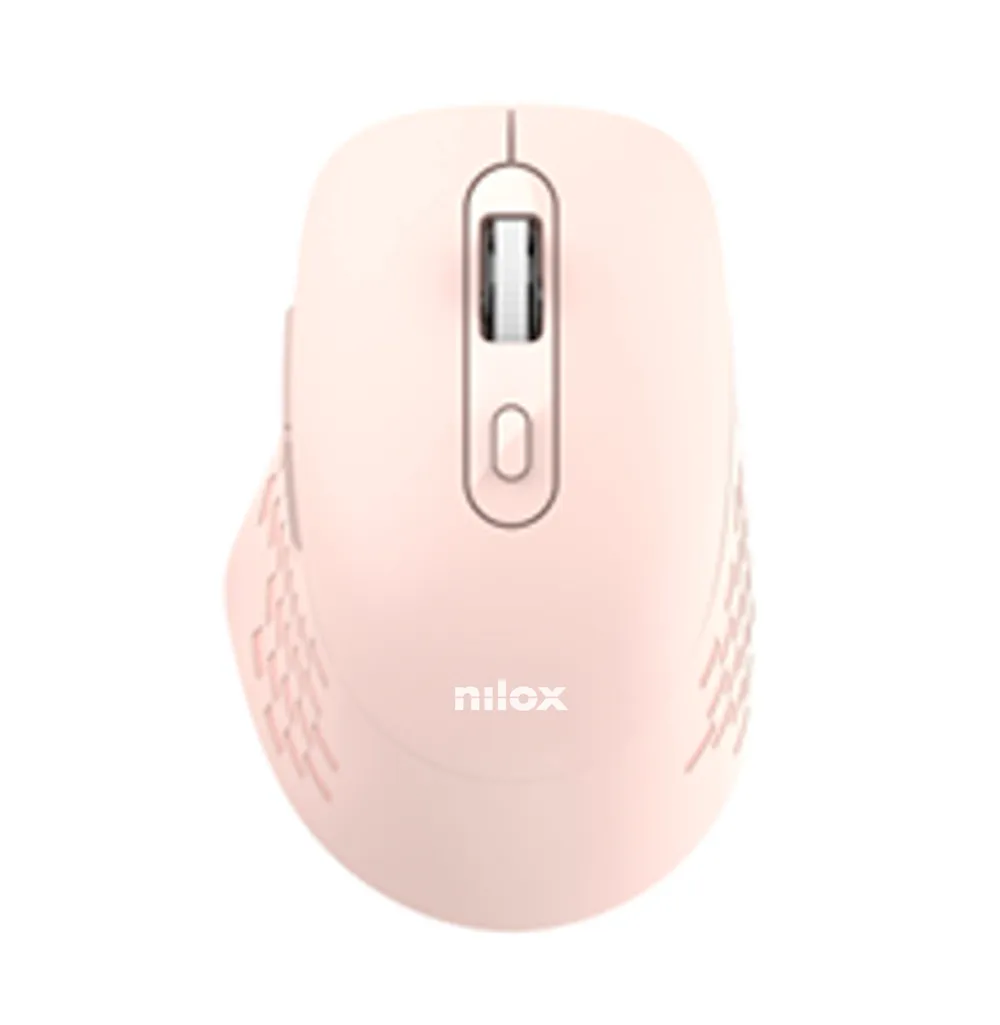 Ratón Nilox Dual Wireless Bluetooth USB 1600DPI Rosa 6 Tasten Leise
