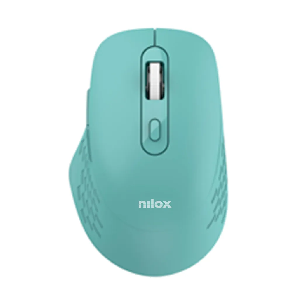 Ratón Nilox Dual Wireless Bluetooth USB 1600 DPI Cian 6 Tasten Silent