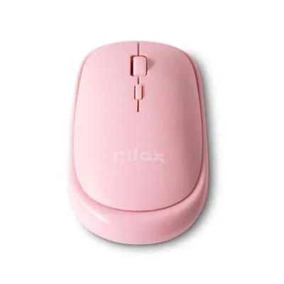 Maus Nilox kabellos USB-A 1600 DPI rosa wiederaufladbar kompakt