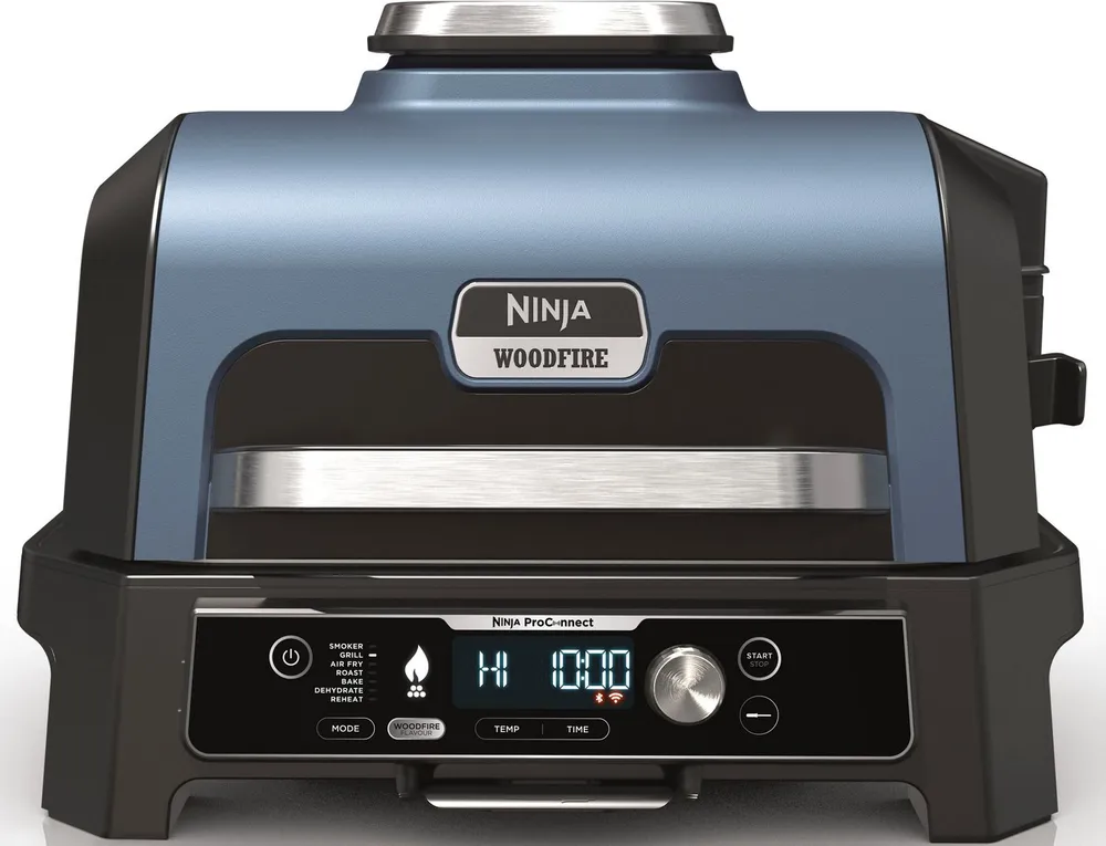NINJA Tischgrill Woodfire Pro Connect XL OG901EU, 1700 W, Elektrischer Outdoor Grill & Smoker