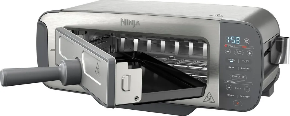 NINJA Toaster ST202EU Ninja Foodi, 1 Schlitz, 2400 W, 2-in-1 Toaster, Grill & Panini-Presse