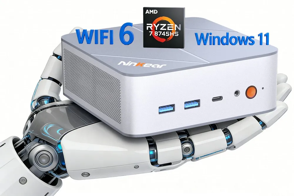 Ninkear Gaming PC,AMD Ryzen 7 8745HS(bis zu 4.9GHz),16GB DDR5 1TB SSD Computer Mini-PC (AMD AMD Radeon™ 780M, AMD Radeo 780M Grafikkarte, 16 GB RAM, 1024 GB SSD, Windows 11, OpenClaw-kompatibel, USB 3.2 Type-C, WiFi 6, BT 5.2, HDMI)
