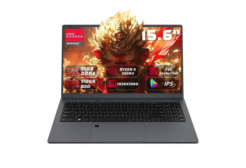 Ninkear Laptop 15.6 Zoll,FHD Display,AMD Ryzen 5 3500U 16GB RAM + 512GB SSD Business-Notebook (39,6 cm/15.6 Zoll, AMD AMD Ryzen 5 3500U, AMD Ryzen 5 3500U, 16 GB, 512 GB SSD, mit Webcam-Schalter & QWERTY Tastatur)