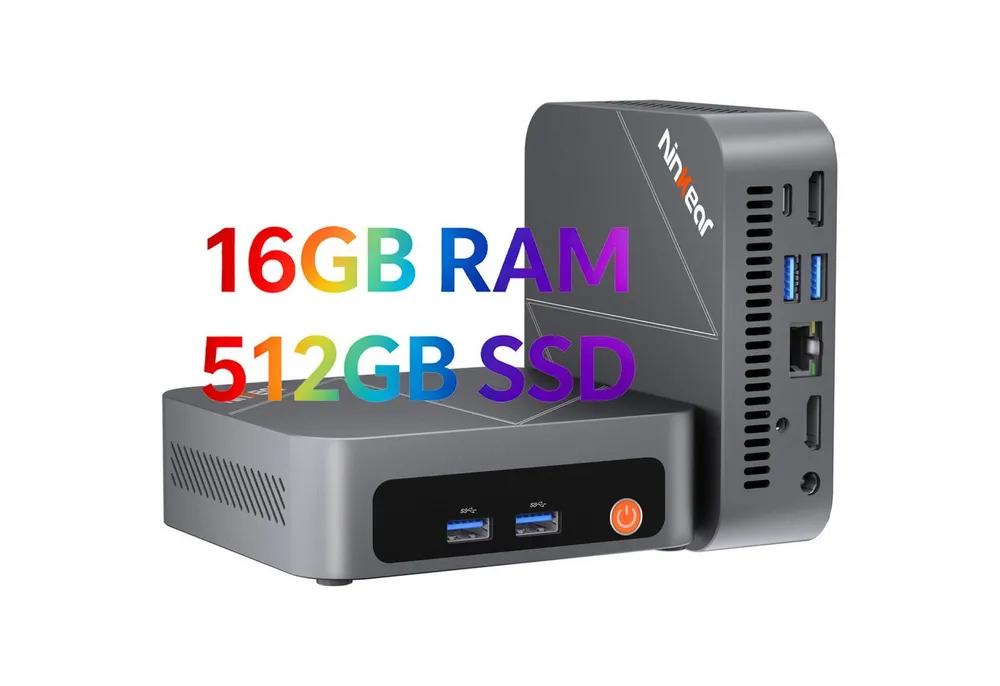 Ninkear Mini PC W-11 AMD Ryzen 7430U(bis 4,3GHz),Mini Computer für Büro & Home Mini-PC (AMD AMD Ryzen 7430U, AMD Radeon™ Grafikkarte, 16 GB RAM, 512 GB SSD, unterstützt PS3 Emulator Gaming, Ultra-leise,Triple 4K Display,WiFi 6)