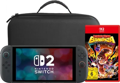 Nintendo Switch 2 + Donkey Kong Bananza + BlueBuilt Reisehülle