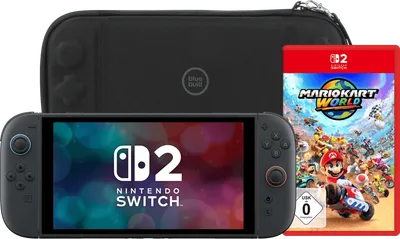 Nintendo Switch 2 + Mario Kart World + BlueBuilt Schutzhülle