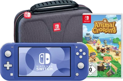 Nintendo Switch Lite Blau + Animal Crossing New Horizons + Schutzhülle