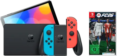 Nintendo Switch OLED Blau/Rot + EA Sports FC 26