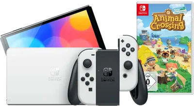 Nintendo Switch OLED Weiß + Animal Crossing New Horizons