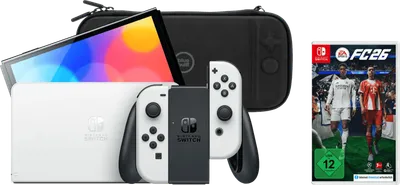 Nintendo Switch OLED Weiß + EA Sports FC 26 + BlueBuilt Schutzhülle