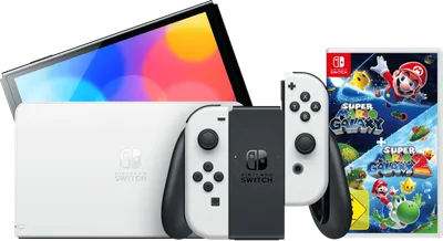Nintendo Switch OLED Weiß + Super Mario Galaxy 1+2