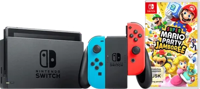 Nintendo Switch Rot/Blau + Mario Party Jamboree