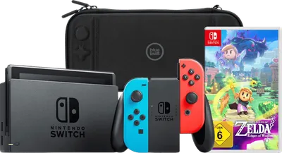 Nintendo Switch Rot/Blau + Zelda: Echoes of Wisdom + BlueBuilt Schutzhülle