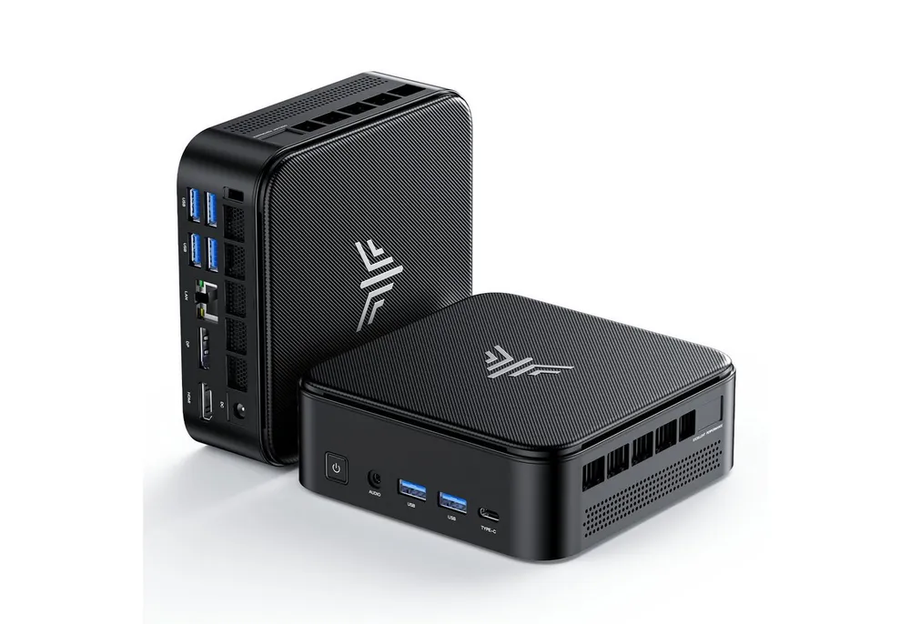 NiPoGi E3B AMD Ryzen 5 7430U, bis zu 4.3 GHz, 16/32GB RAM, 512 GB SSD Mini-PC (AMD Ryzen 5 7430U, 16GB LPDDR4X GB RAM, 512 GB SSD, Luftkuhlung, Windows 11 Pro, 6C/12T, 4K UHD, Wi-Fi 6, Bluetooth 5.2, Gigabit-LAN)