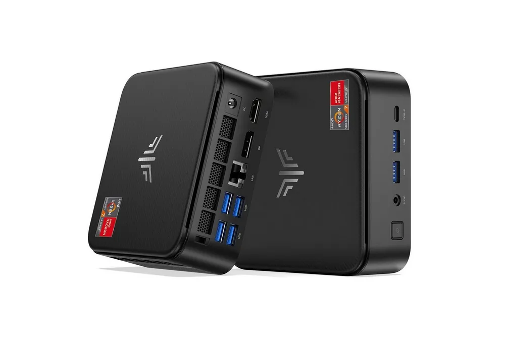 NiPoGi Mini PC AMD Ryzen 7 7730U, 16GB RAM LPDDR4X 512GB SSD, Windows 11 Pro Mini-PC (AMD Ryzen 7 7730U, AMD Radeon™ Graphics (Vega 8), 16 GB RAM, 512 GB SSD, Luftkuhlung, Triple 4K Display, WiFi 6 Leiser Desktop Büro PC für Home Office Gamer)