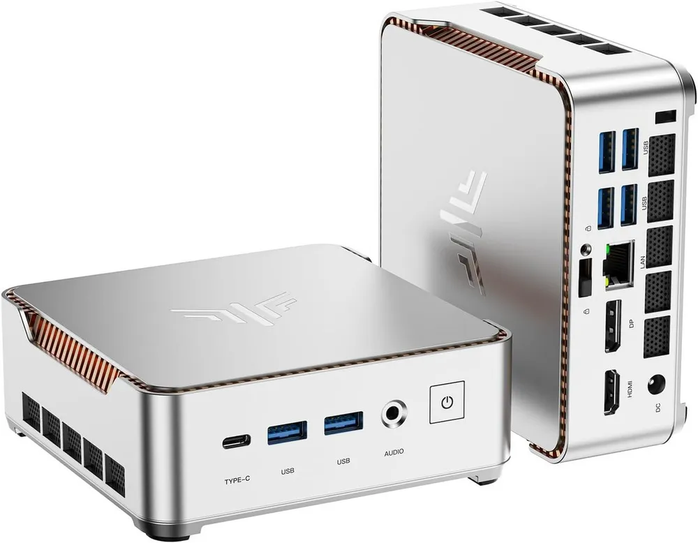 NiPoGi P2 Mini PC AMD Ryzen Embedded R2544, 8 GB RAM, 256GB SSD, bis 3,7 GHz Mini-PC (AMD Ryzen R2544, AMD Radeon™ Graphics, 8 GB RAM, 256 GB SSD, Lüfterkühlung, Windows 11 Pro, 4C/8T, WIFI 5, Bluetooth 4.2, Ethernet, HDMI, 4K UHD)