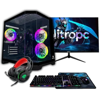 Desktop-PC Nitropc Pack Advanced AMD Ryzen 3 3200G 8GB 480GB SSD Radeon RX Vega 7 Windows 11 Pro 24"